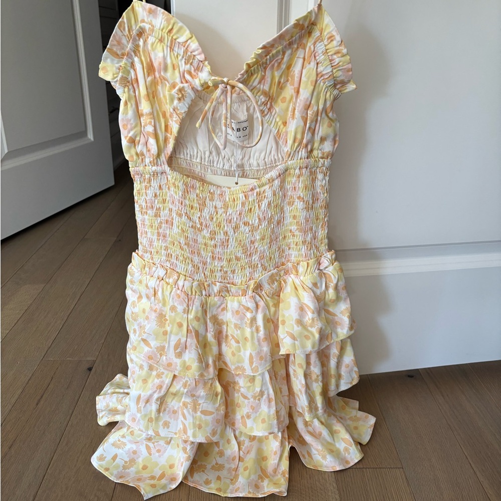 Sabo Skirt Yellow Floral Mini Dress